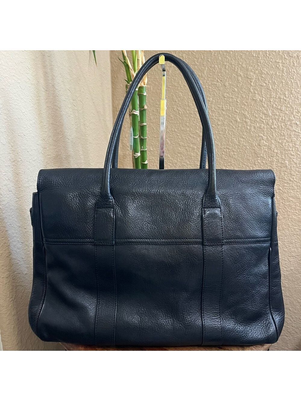MULBERRY BLACK GRAINED LEATHER BAYSWATER - Picture 2 of 15